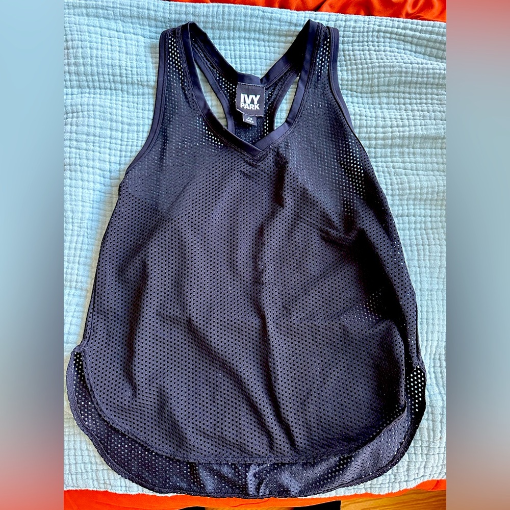XS BLACK IVY PARK MESH TANK